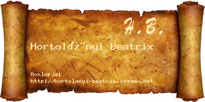 Hortolányi Beatrix névjegykártya