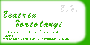 beatrix hortolanyi business card